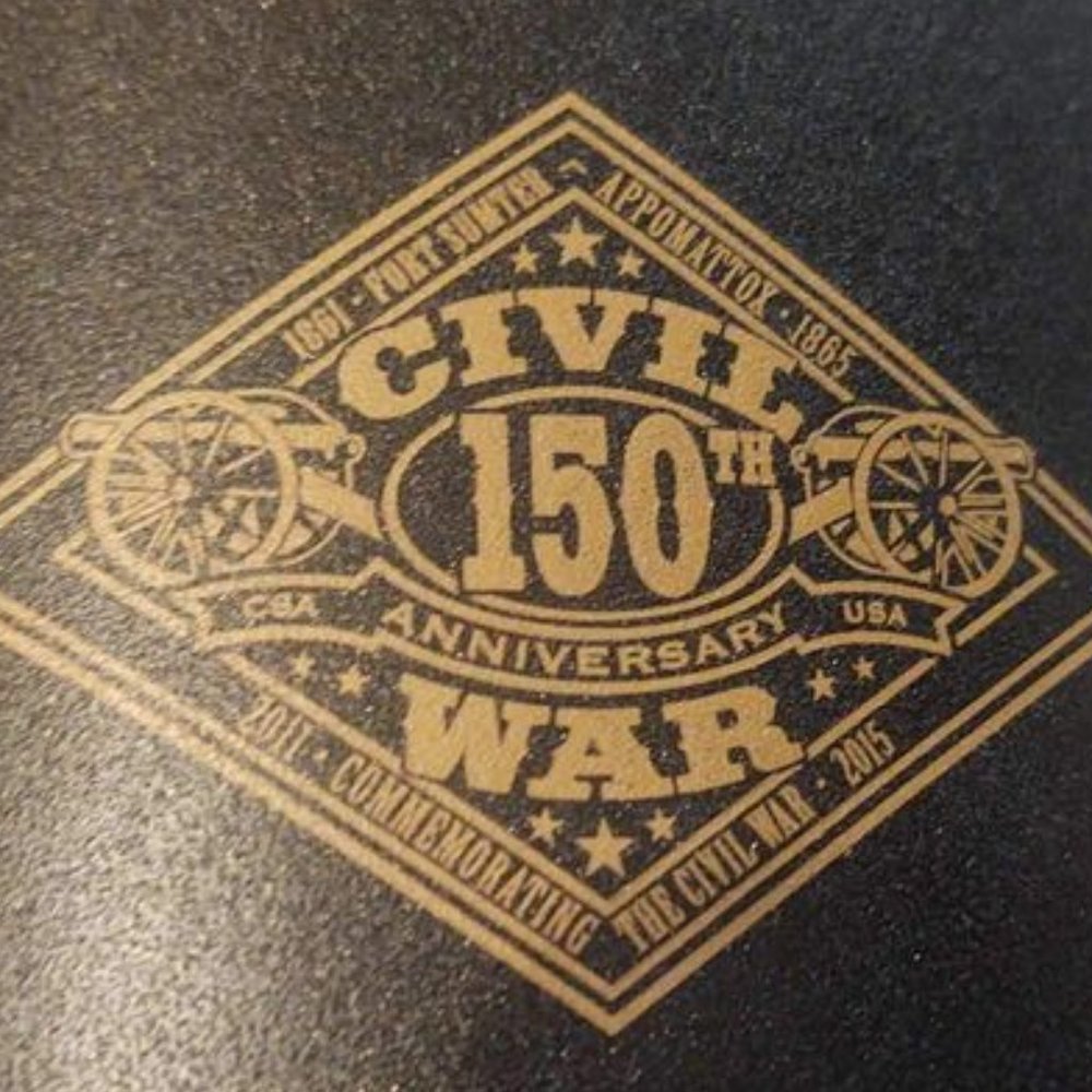 Promotional Civil War Black Flask with Threaded Lid and Clip